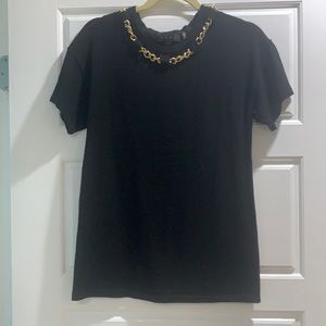 Black top with gold chain accent size s/m
